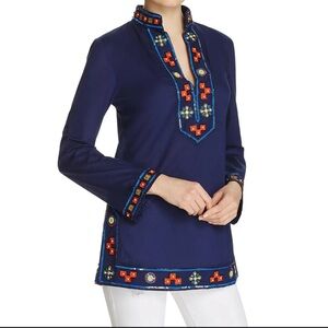 Tory Burch Embellished Tunic Navy | Size 2